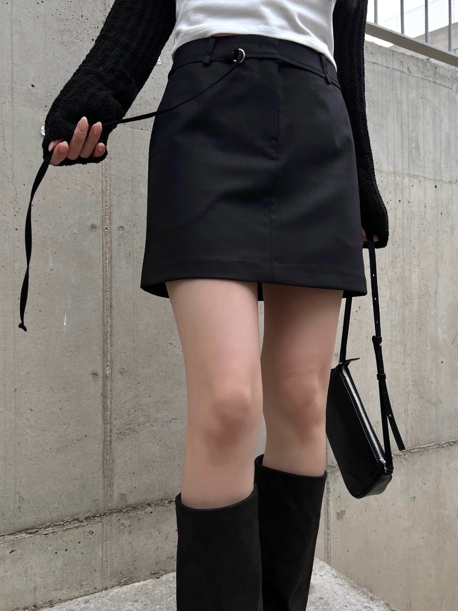 Ring Belted Skirt (black)
